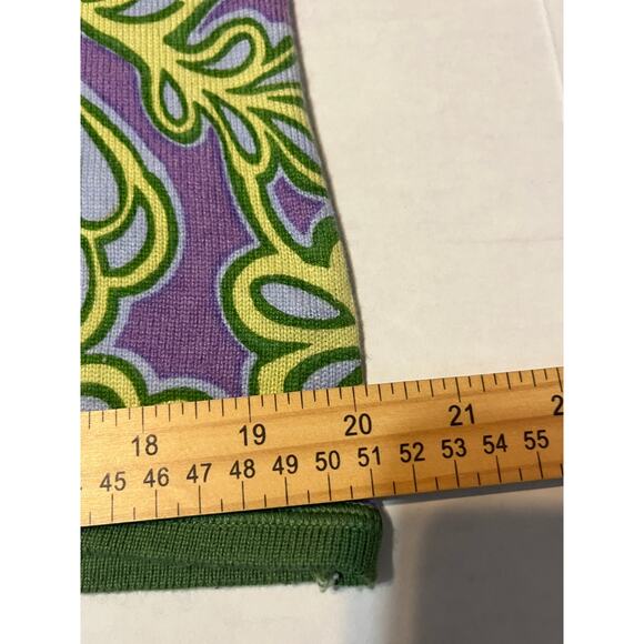 Sigrid Olsen Knit Cardigan Large Green Women's Purple Floral Silk Angora Beaded - Picture 13 of 15